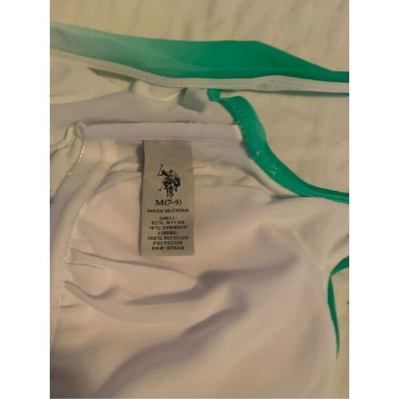 COPY - NWOT US POLO ASSN LADIES OMBRE ONE PIECE SWIMSUIT GREEN PRINT. - Picture 3 of 7